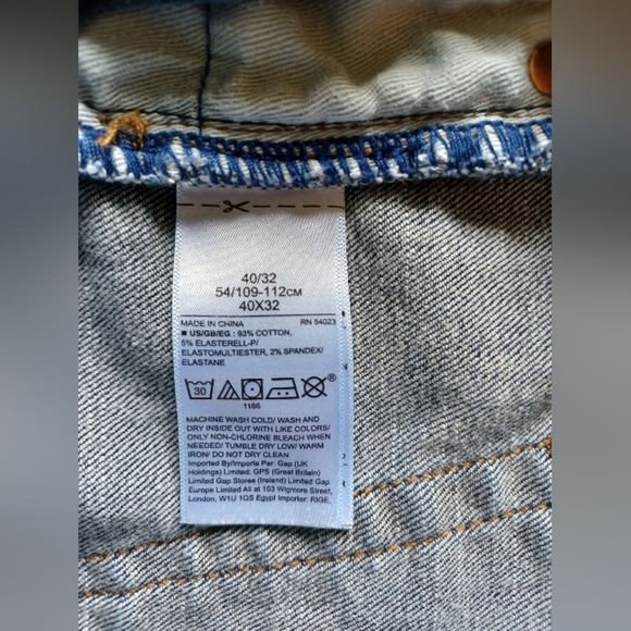 A Gap Denim Slim Men's Worn Dark Jeans - Picture 5 of 11